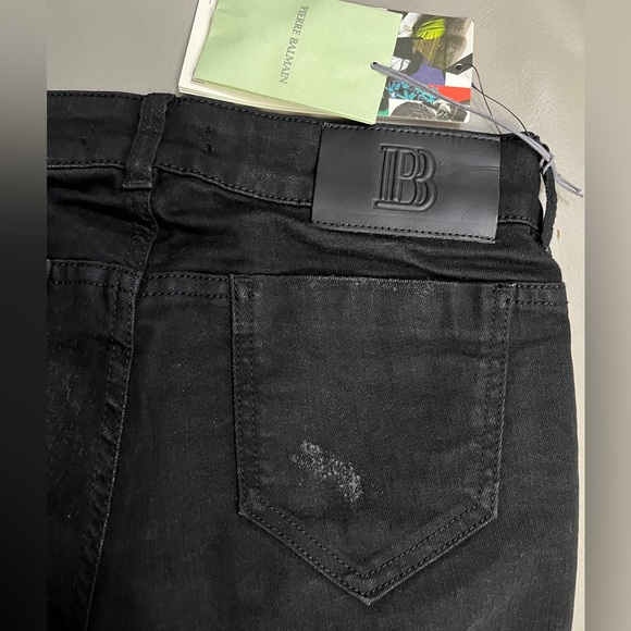 NWT - Pierre Balmain Women’s Distressed Skinny Jeans - Made in Italy - Size 26 - Picture 8 of 10